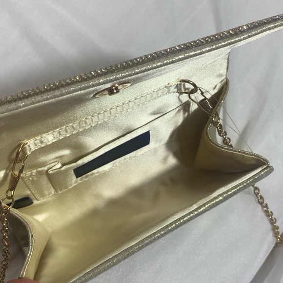 Brand New Jessica McClintock Gold super shiney jeweled purse/bag - Picture 7 of 10